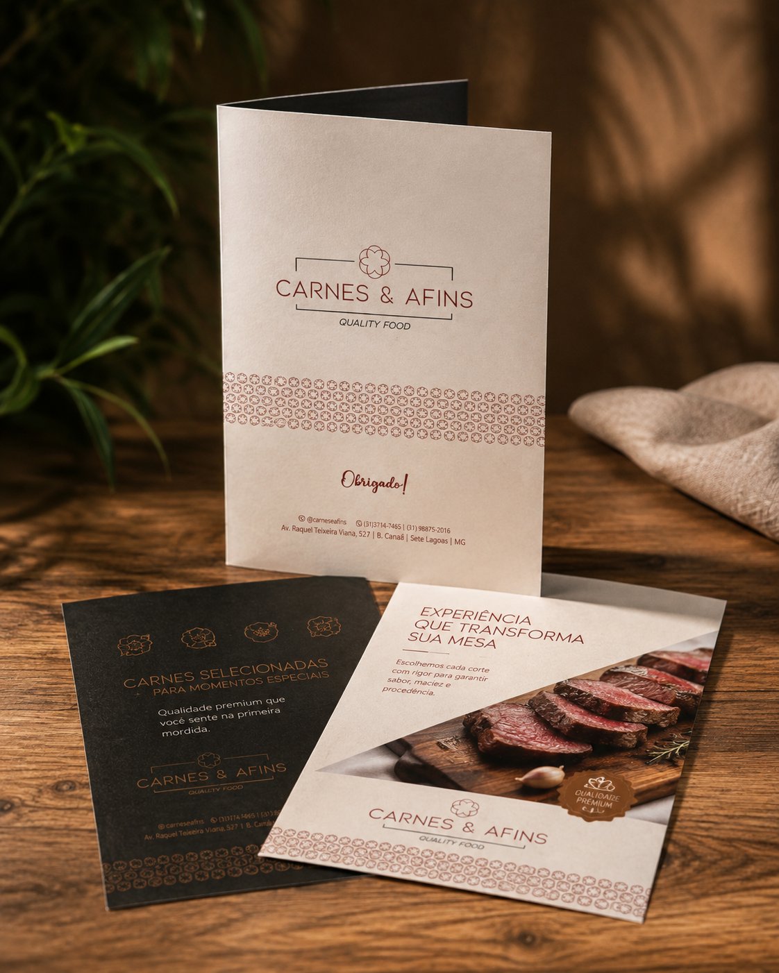 Folders e panfletos personalizados Kromos — Carnes & Afins